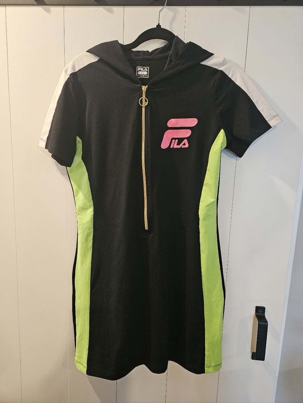 Fila 90s Style Neon Zip Up Dress
